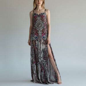 Versace Collection Pleated Silk Maxi Dress | Electric Pleats | EUC